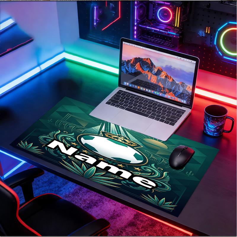 Custom Name Personalized Club Santos Laguna Pattern Mousepad, Laptop PC Desk Mat, Decorative Desk Mat for Home Keyboard Pad Gift