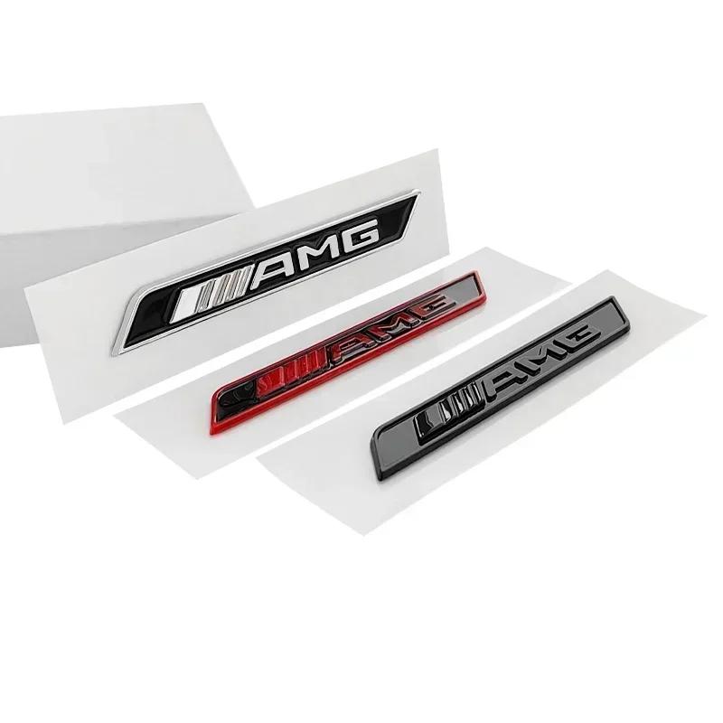 Car Sticker 1pc 3D ABS Chrome Red Black Logo AMG Emblem Car Fender Side Badge Decal For Mercedes Benz GLE W167 W166 AMG Sticker
