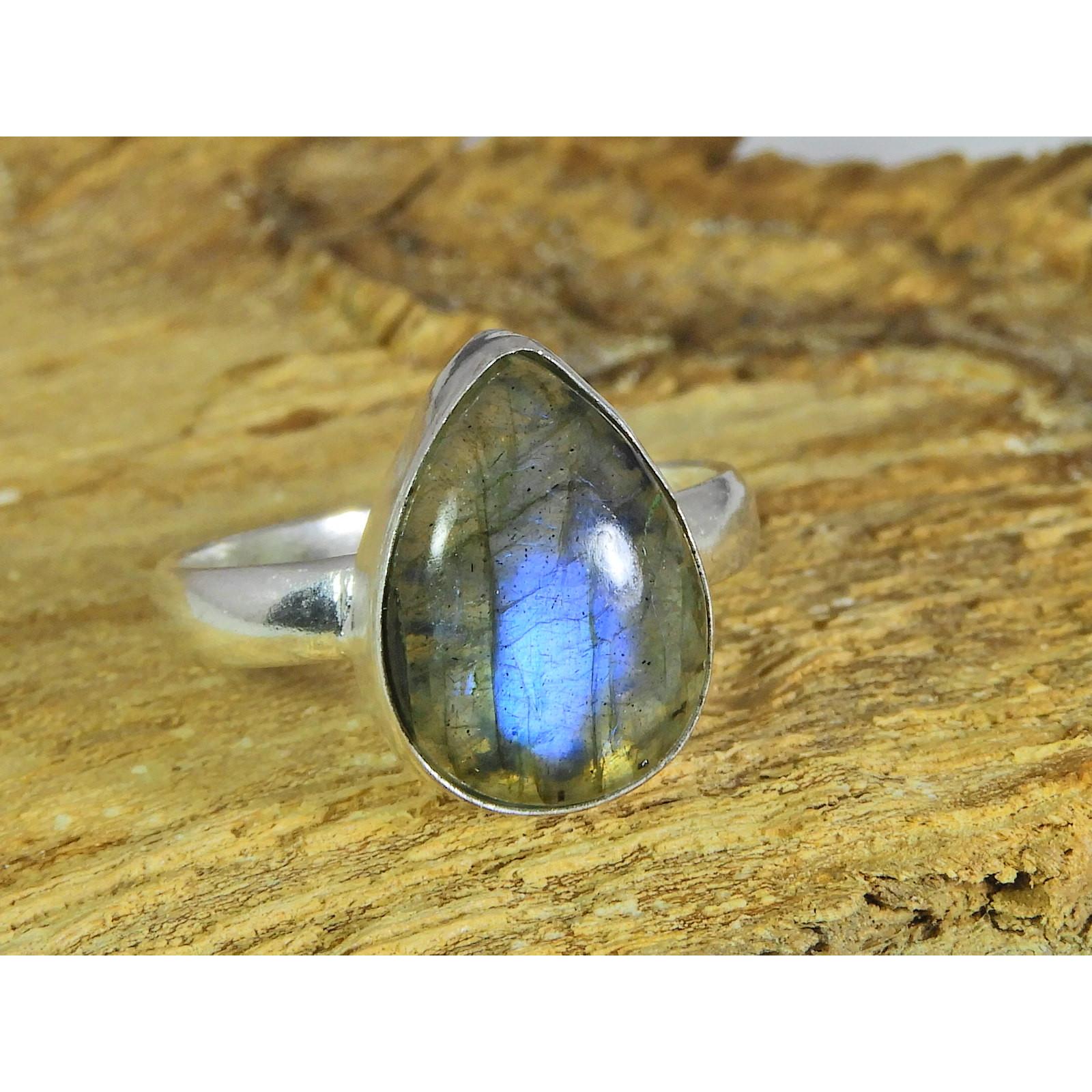 

Natural Blue Labradorite Gemstone 925 Solid Sterling Silver Ring Size US-7.5 PG-34