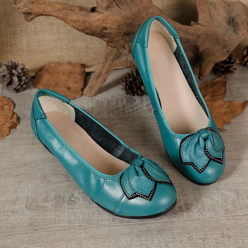 women cute round toe green bow tie crystal wedge heel shoes lady classic comfort spring summer heel shoes  ab621