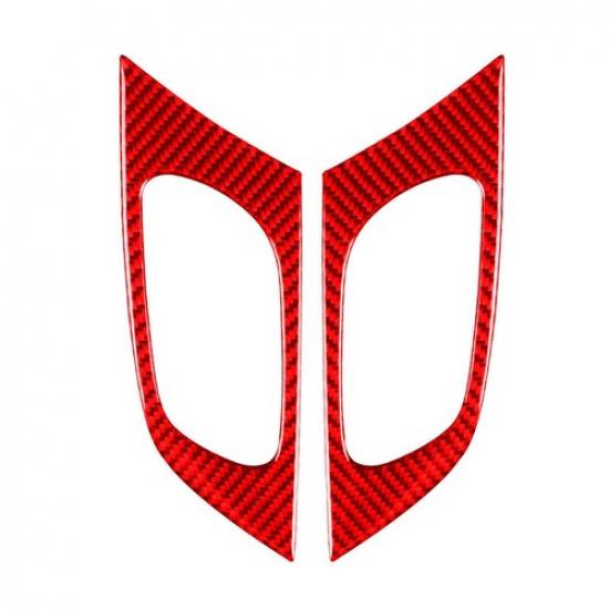 2Pcs Red Carbon Fiber Interior Door Handle Cover Trim For Honda Civic 9Th 13-15