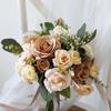 Forest-Style Artificial Rose Bouquet In Champagne Coffee for Bride or Photography