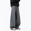 Mens Straight Leg Sweatpants Winter High Street Loose Casual Trousers Dark Gray
