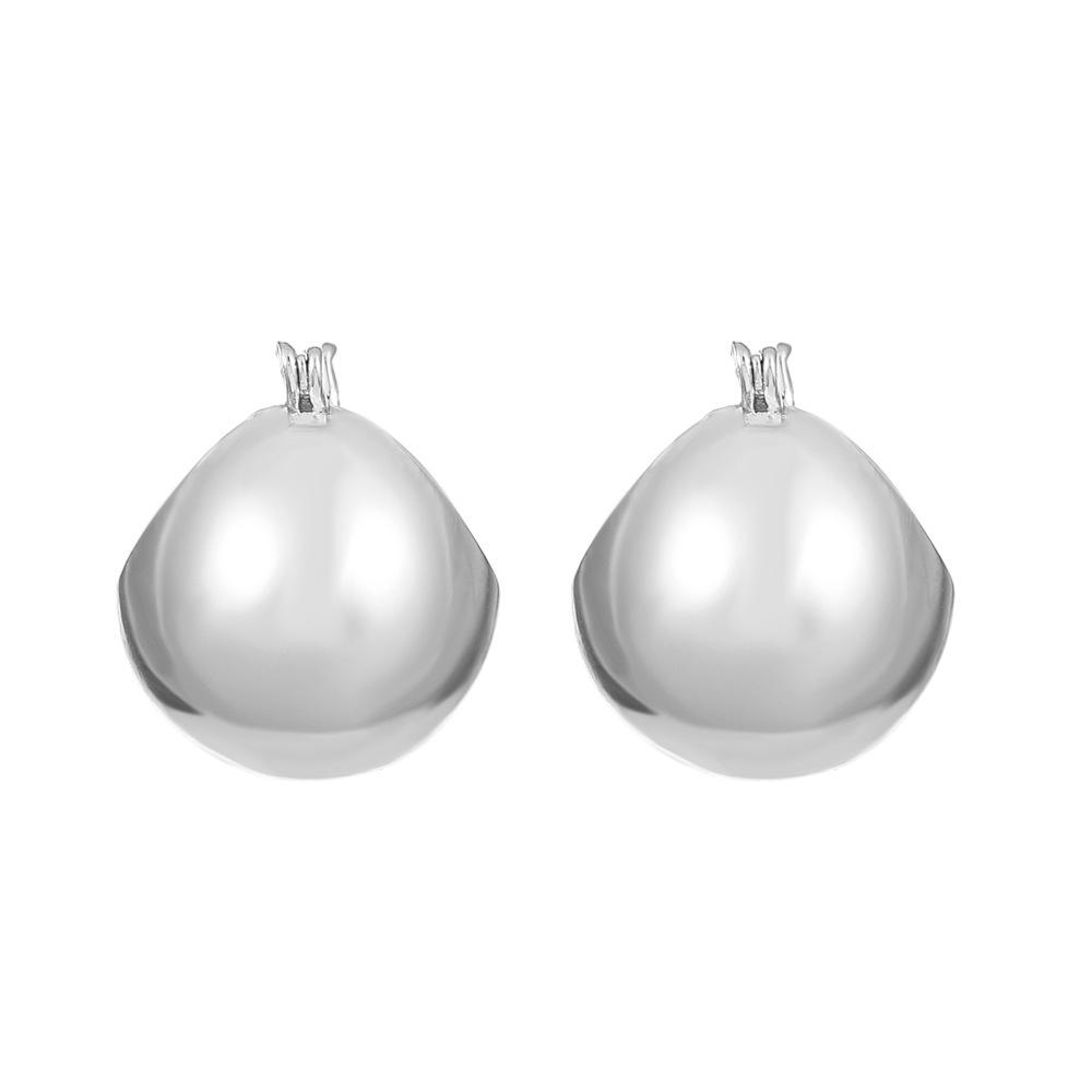 French Matte Round Ball Earrings - Women's Unique, Exaggerated, Stylish Fashion Jewelry