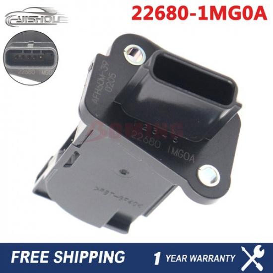 Nissan 22680-1MG0A For Mass Air Flow Meter Sensor MAF Factory AFH60M39 MAF0102 | Mass Airflow Sensor | Direct Fit | 1 Year | Black