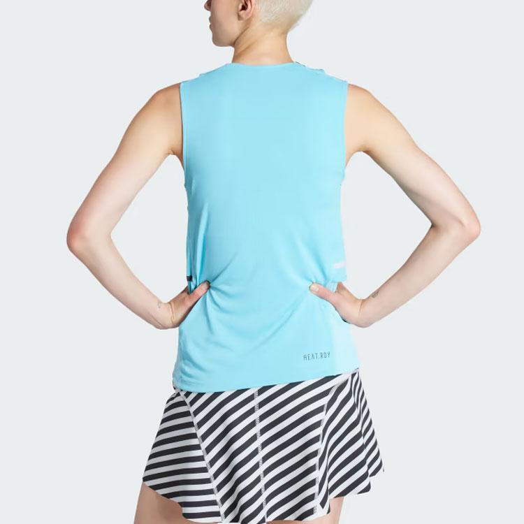Adidas Tennis Heat.Rdy Match Tank Top Color Block Round Neck Sleeveless Vest Women Tops Blue IL9597