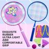 Kids Badminton Racket 2Pcs Set with 3 Balls Non-Slip Soft Grip Portable for Beginner Training Outdoor Beach Activities