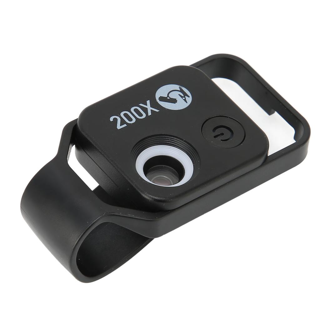 APLMS002 Mobile Phone Microscope LED Lens 200x HD Magnification Phone Camera Macro Lens for Outdoor Photography(Black