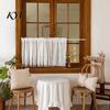 Landhausstil Badezimmerfensterdekoration Boho Kurzer Vorhang, Küche Café Transparenter Vorhang mit Quasten, Vintage Abdeckungen Blumenpflanzen Druck Bauernhaus