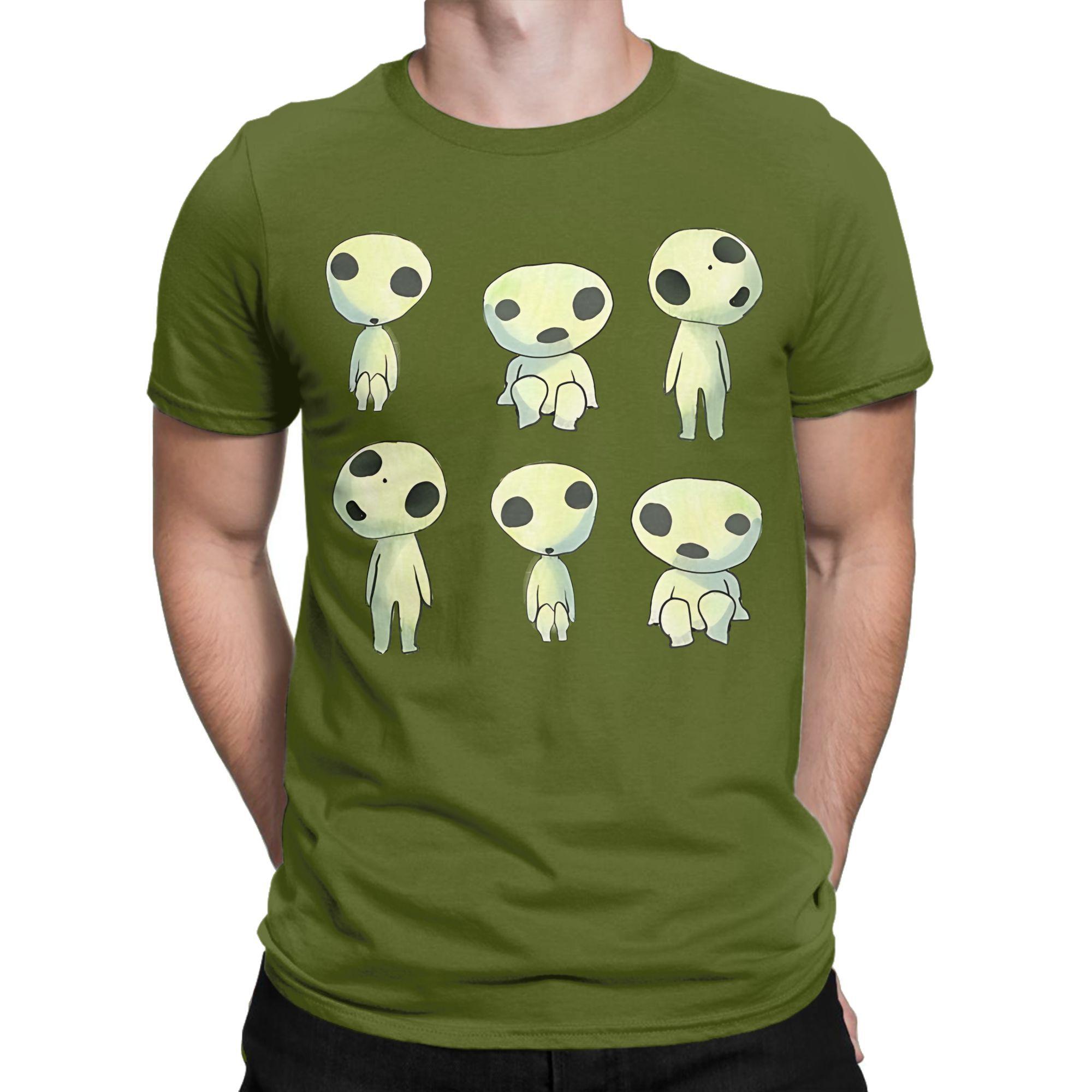

Men Women Printed Kodama princess mononoke Tee T Shirt Pure Cotton T-shirts Clothes 4XL
