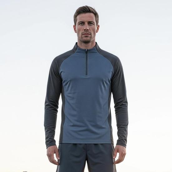 Men’s Active Quick Dry Summer Wear Casual Long Sleeve Shirts Half-zip
