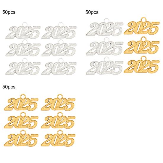 50 Buc Pandantiv DIY 2025 pentru Pălărie Brățară Colier Accesoriu Bijuterii Charm Cadou de Anul Nou Kit de Artizanat Pandantiv Număr Mini Bijuterii Realizare Sigilii Charms