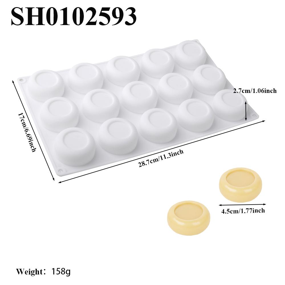 15-Cell Coil Pudding Cup Flower Shaped Concave Mold Stepped Heart-shaped Design Silicone Cake Mold Mousse Dessert Baking Tools