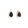 Garnet Pear Stud Earrings 925 Sterling Silver Rhodium Plated Solitaire Gemstone Earrings Gift for Women