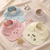 Six-layer U-Shaped Cotton Baby Bib with Cartoon Animal Design - Absorbent Gauze for Newborns.