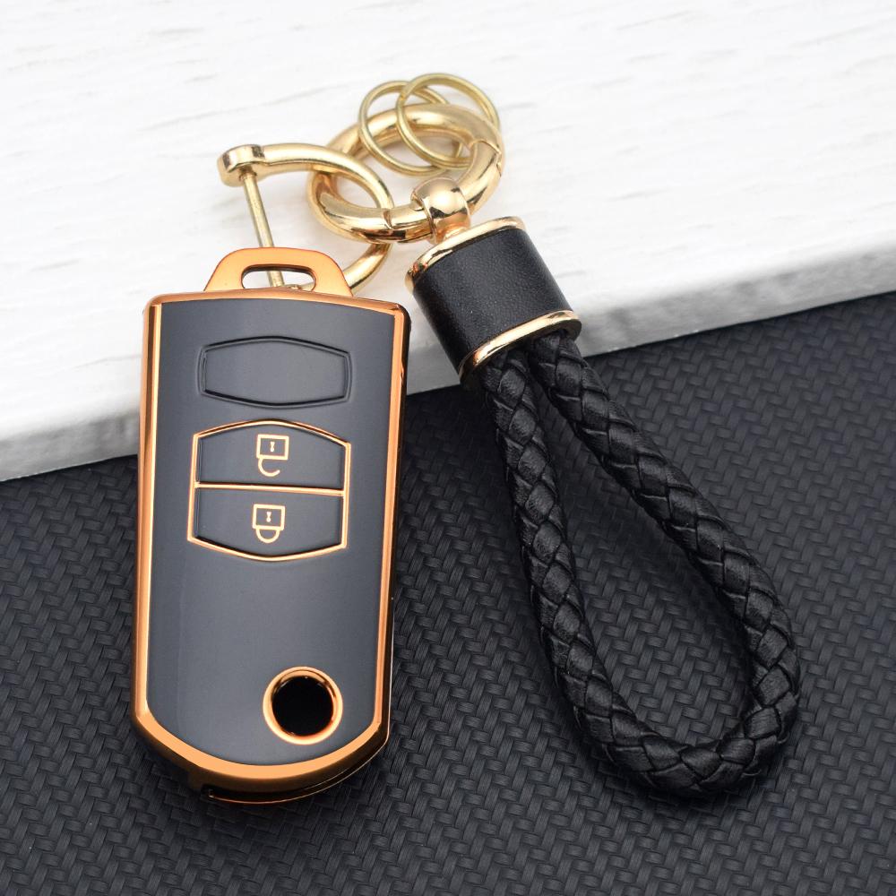 Hot Sale TPU Car Key Case Cover for Mazda Demio M3 M5 M6 CX-5 CX7 CX9 RX8 MX5 MPV 2 Buttons Keyless Fob Holder Key Chain Set
