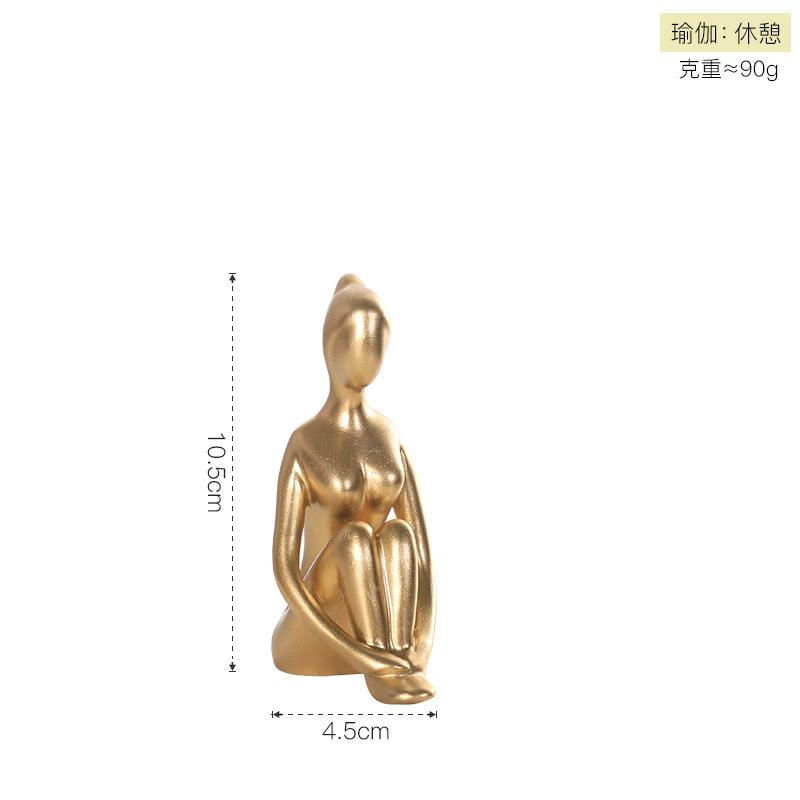 Sculpture Home Decor Abstract Art Yoga Poses resin Figurine Lady Figure Statue Study Office Yoga Studio Ornaments Decorations