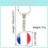 Eleganter Schlüsselanhänger aus Zinklegierung mit europäischer Landesflagge, doppelseitiger Anhänger, Zubehör