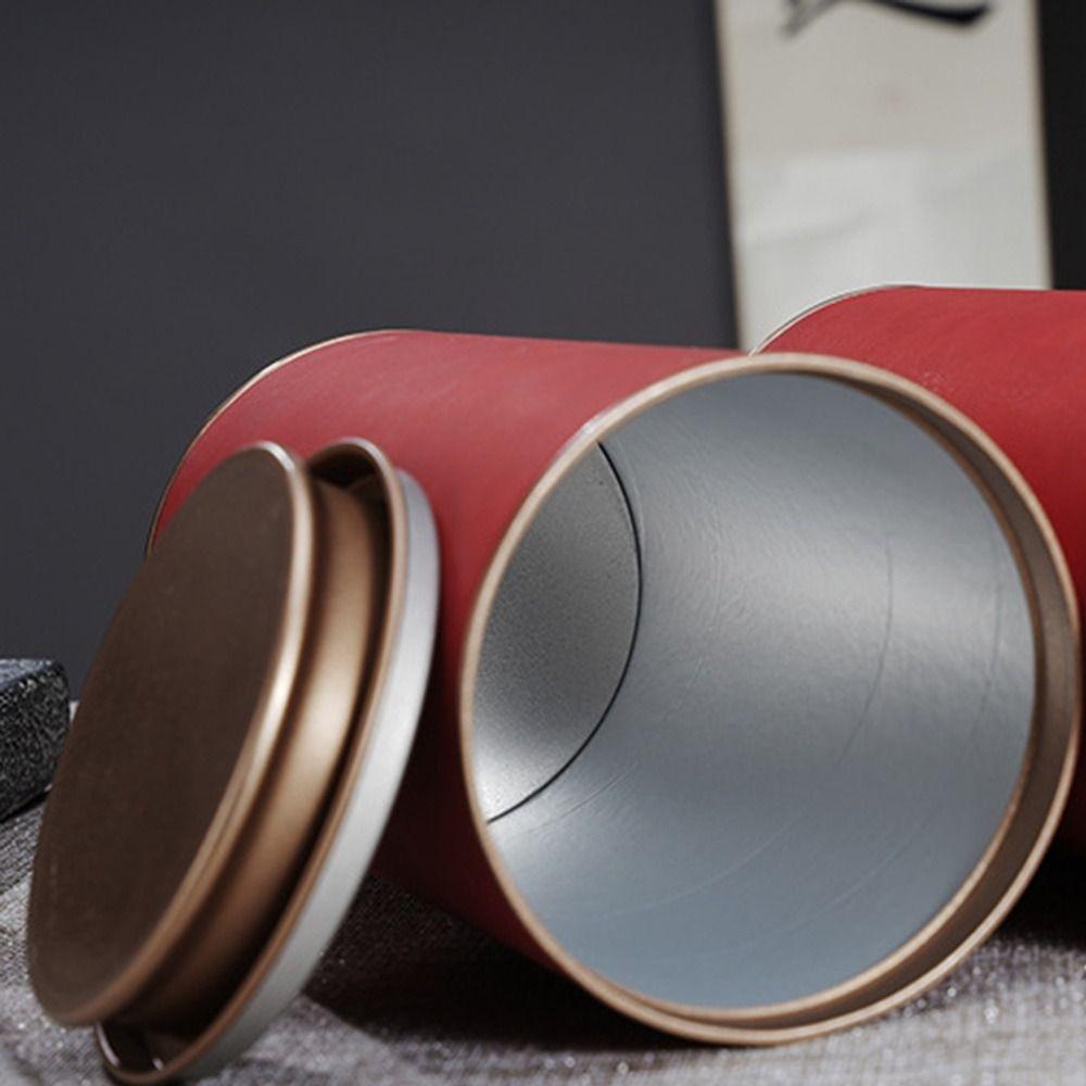 Te-krukke i blikk Rund Forseglet Te-boks Bærbar Te-boks for Hjem og Reise