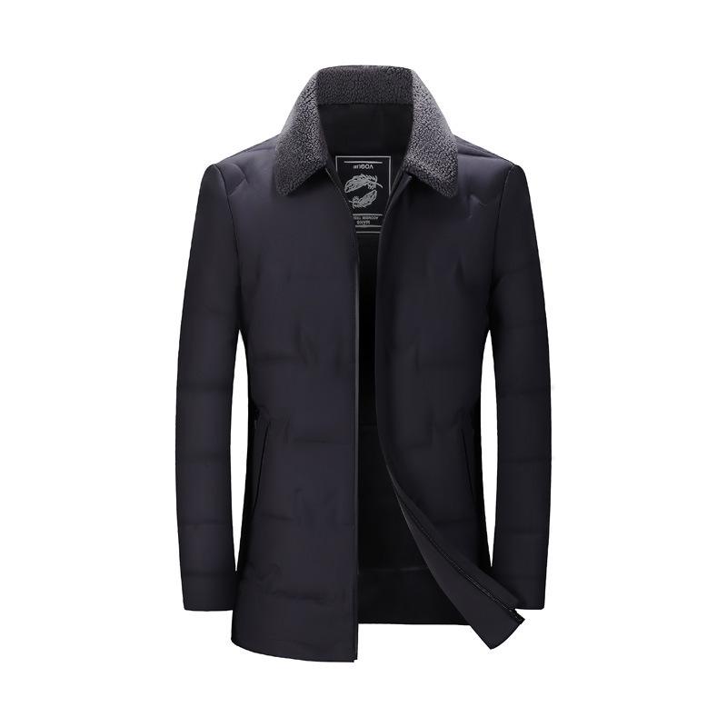 Chaqueta de plumón para hombre, abrigo de invierno nuevo para hombre de mediana edad, abrigo de solapa, traje informal de negocios para papá, plumón