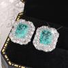 925 Silver Plated Light Green AAAA Zircon Earrings for Ladies Stylish Geometric Jewelry Party Earrings Wedding Gift