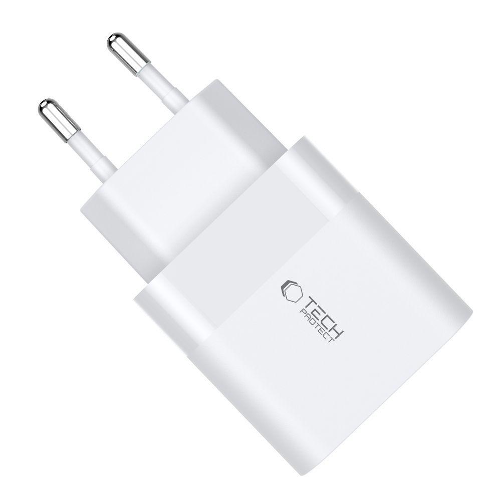 Ładowarka sieciowa C30W USB-C USB-A 30W - biała