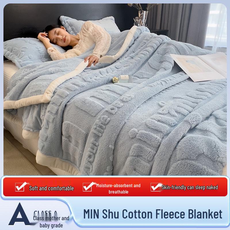 Class A Carved Winter Coral Fleece Blanket - Warm, Multifunctional Gift Blanket