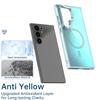 For Magsafe Magnetic Luxury Solid Color Border Lens Holder Phone Case For Samsung S25 Ultra S23 S22 S24 Ultra Plus FE Back Cover