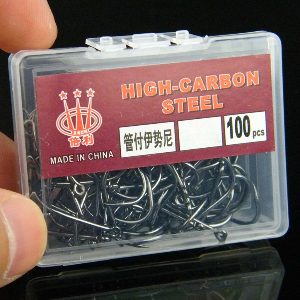 Black Sharp Barbed Fish Hooks with Durable High-Carbon Steel Material Suitable for Saltwater Freshwater