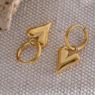 Pendientes de corazón de moda: Joyería Estilo Europeo y Americano Corazón de Melocotón