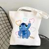 Lilo & Stitch Print Canvas Shoulder Backpack and Shopping Bag