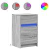 VidaXL Armoire de chevet et lumières LED sonoma gris bois d'ingénierie, table d'appoint, armoire de lit, table d'appoint 852017