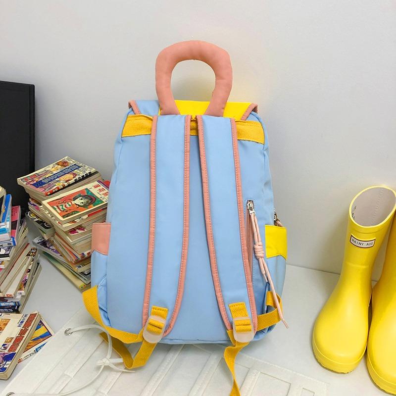 Backpack New Large-capacity High School Students Cute Backpack Contrasting Color Primary School Backpack