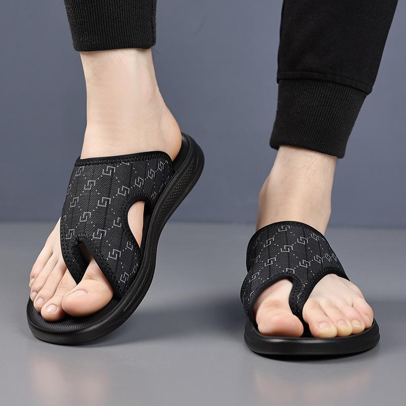 Summer New Shoes for Men Slippers Fashion Print Casual Flip-flops Street Comfortable Beach Shoes
