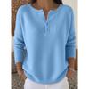 Wool Button V-neck Women's Sweater Autumn and Winter Solid Color Casual Fashion Women's New Style