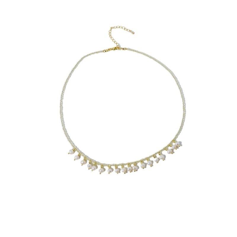Natural Freshwater Pearl Necklace Women Versatile French Vintage Fashion Light Luxury Elegant Temperament Sweater Chain Pearl