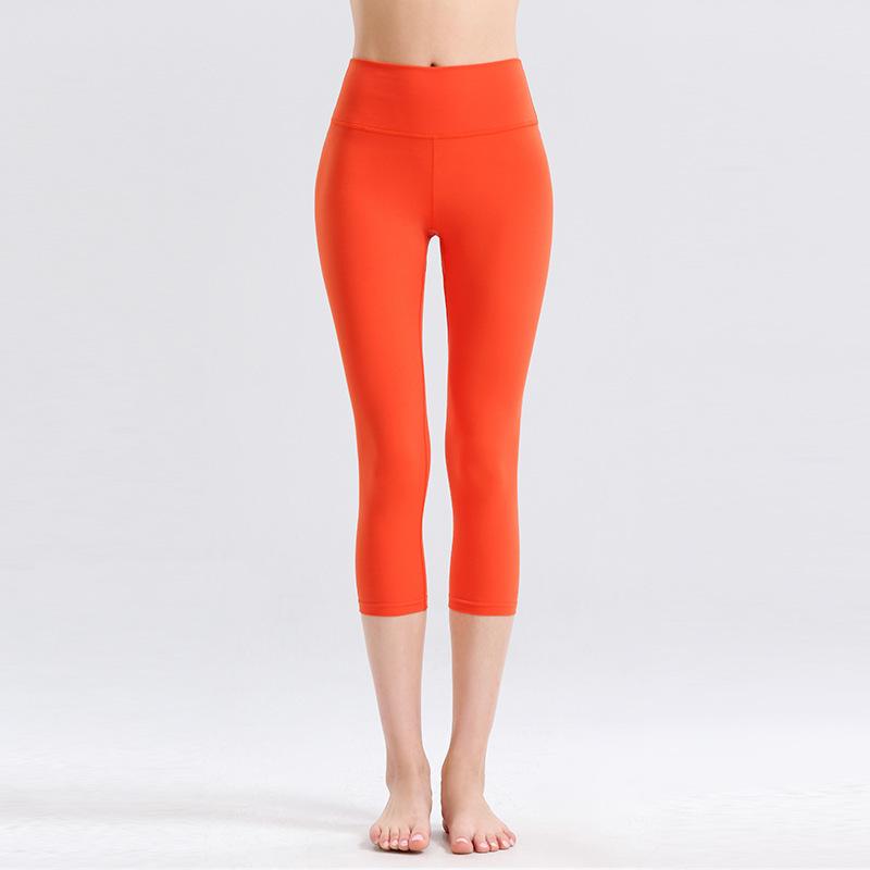 

Новые женские брюки для йоги женские с высокой талией спортивные быстросохнущие брюки для фитнеса плотная одежда для йоги семиминутные брюки женские S оранжевый