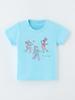 Camiseta com Estampa de Dança de Manga Curta Estilo Europeu-Americano para Bebês e Crianças Pequenas