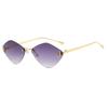 Frameless rhombus sunglasses letter F women's high-end elegant sunglasses European and American fashion sunglasses sun protection