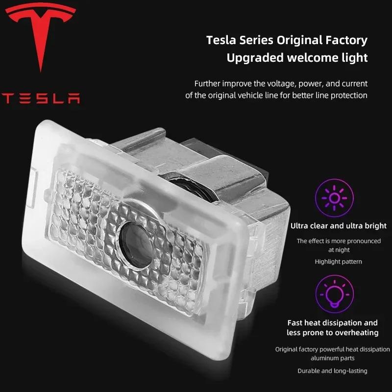 Car Sticker Tesla Tesla 2Pcs Car Door Projector Welcome Lights Accessories For Tesla Model 3 S X Y Cybertruck Roadster SpaceX Ca
