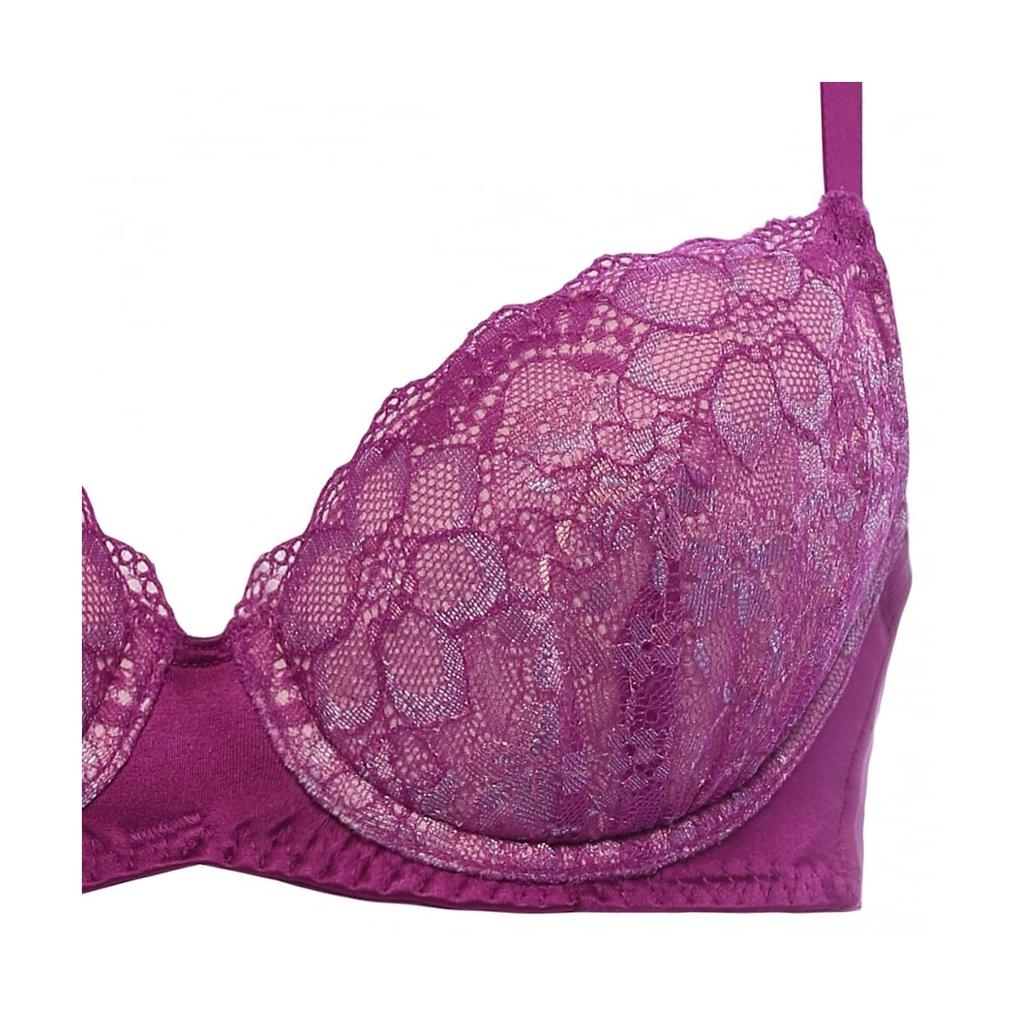 AMOSTYLE Dream Bra Light Bra Panty Dream Daylily M022 Size D65M & Set, (Purple),