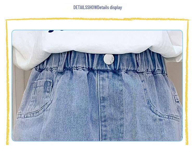 Korean Style Girls' Denim Shorts with Bows - Chic Summer Fashion Hot Pants for Kids