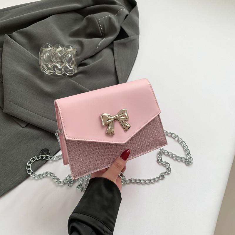 Modische Frühjahrs-Schmetterlingsknoten-Umhängetasche in eleganten Unifarben für einen trendigen Stil