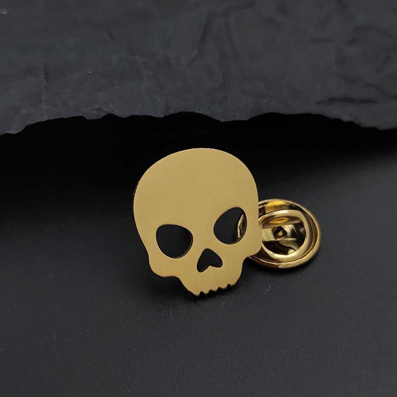 New Product Hollowed Out Skull Head Brooch Cufflinks Cutting Design Niche Men s Women s Universal Suit Coat Accessories 14k
