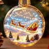 Seasonal Home Decor Ornaments 3D Christmas Animal Faux Crystal Ball Ornament, Lighted Acrylic Hanging Unique Holiday Gift Souvenirs with Hedgehog