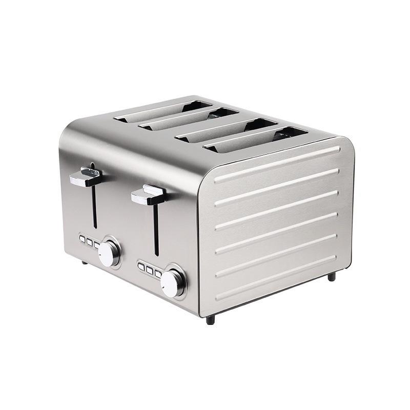 High-Power Stainless Steel Toaster with Extra-Wide Slots and Automatic Pop-Up