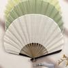 Chinese Folding Hand Fan Cotton Linen Cloth Handheld Fan Cute Mini Shell Fan  Home Decoration