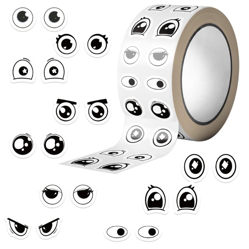 500Pcs Creative Eye Shape Sticker Adhesive Wrapping Label for Scrapbooking Seal Envelope Invitation Carton Packaging
