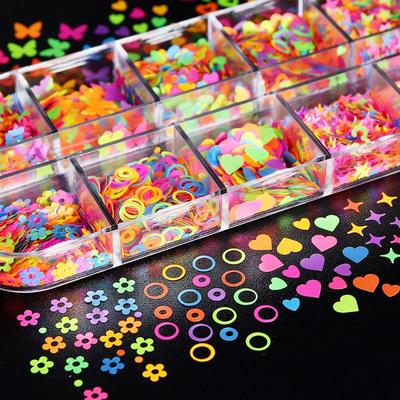 Fluorescent Butterfly Sequins Nail Art Glitter Flakes Charms Decorations Manicure Accessories Nail Supplies for Professionals