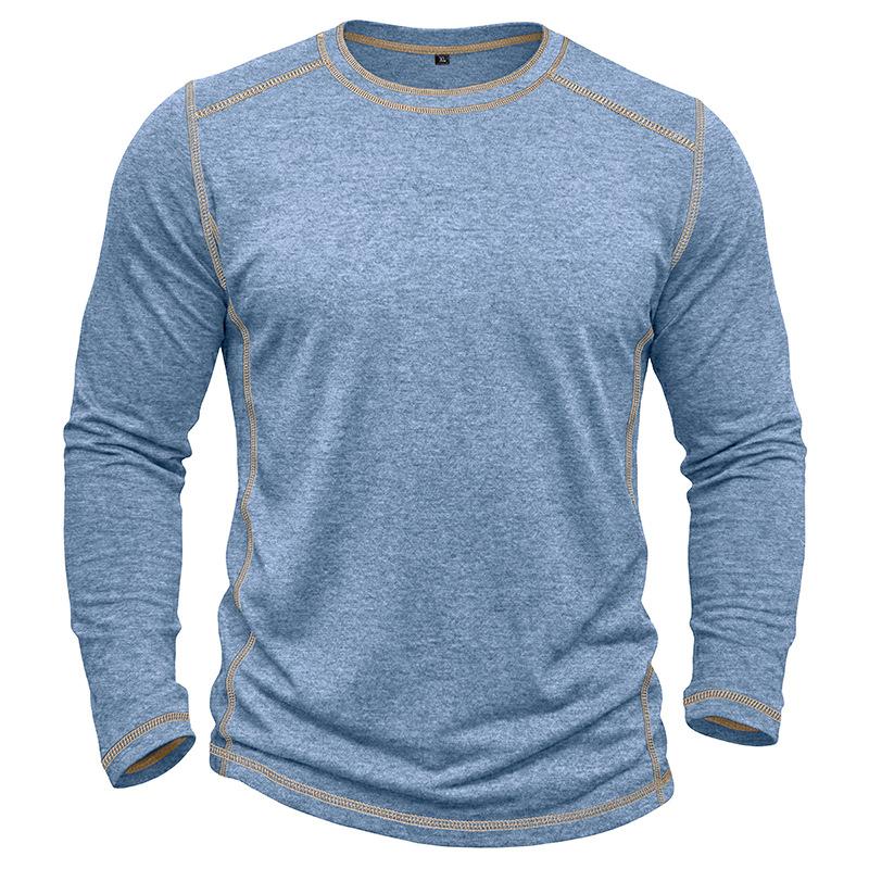 Men's Retro Long Sleeve T-Shirt Casual Soft Basic Tee for Daily Streetwear Outdoor Breathable Spring Autumn Tops